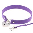 thumbnail image 1 of Collier Ras du Cou en Cuir Punk Premium en Cuir Végan et Collier avec Pendentif Élégant Violet, 1 of 4