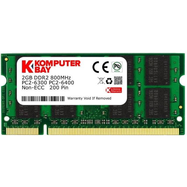 Komputerbay 2GB DDR2 800MHz PC2-6300 PC2-6400 DDR2 800 (200 PIN) SODIMM Laptop Memory