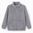 thumbnail image 6 of Xdegoge Teen Girls Fuzzy Fleece Pullover Sweater Quarter Zip Fluffy Sherpa Sweatshirt with Pockets Kids Warm Winter Outwear, Size 14-15, 6 of 6