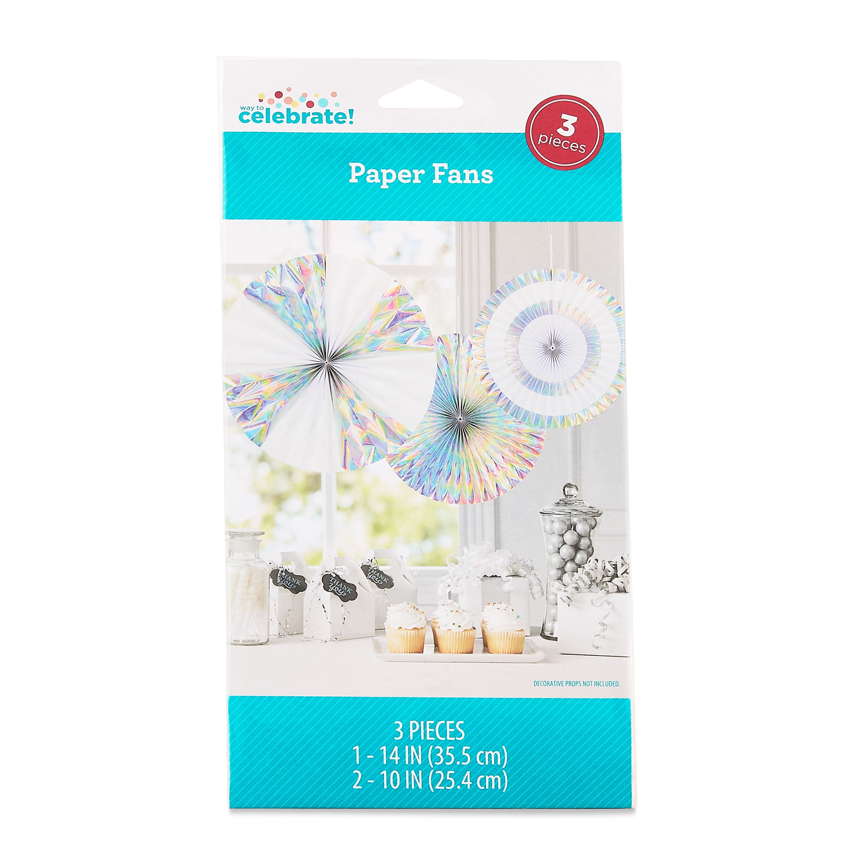 Silver and White Paper Fan Decorations, 3 Pieces, by Way To Celebrate