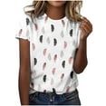 thumbnail image 2 of Wancir Womens Casual Polka Dot Tops Crewneck Short Sleeve T Shirts Fashion 2024 Spring Summer Loose Fit Shirts, 2 of 5