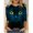Blue, variant on Women's Tops Cat Print Shirt Plus Size Casual Black shirts Long Sleeve Funny Cartoon Tees Lady T Shirt