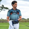 thumbnail image 4 of Lsque Pikmin Pattern Golf Shirts for Men Dry Fit Print Moisture Wicking Performance Short Sleeve Polo Shirt-X-Large, 4 of 7
