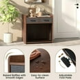 thumbnail image 4 of Demi Bonn 25" Wooden Dog Crate Furniture for Indoor Dogs, Dog Kennel with 2 Fabric Drawers, Modern Dog Cage for Small/Medium Dogs, Brown, 4 of 8