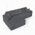 thumbnail image 6 of Compressed L Shape Modular Sectional Sofa, Modern Minimalist Corduroy. Unfolds into a Bed for Bedroom. Comfy and Space-Efficient - Gray, 6 of 16