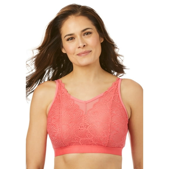 Amoureuse Women's Plus Size Wireless Lace Bralette