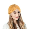 thumbnail image 2 of Prolriy Head Scarf for Women's Hair Women Turbans Knot Pre Tied Bonnet Cap Headwraps Hats Turbans for Women Hats for Women Yellow, 2 of 4
