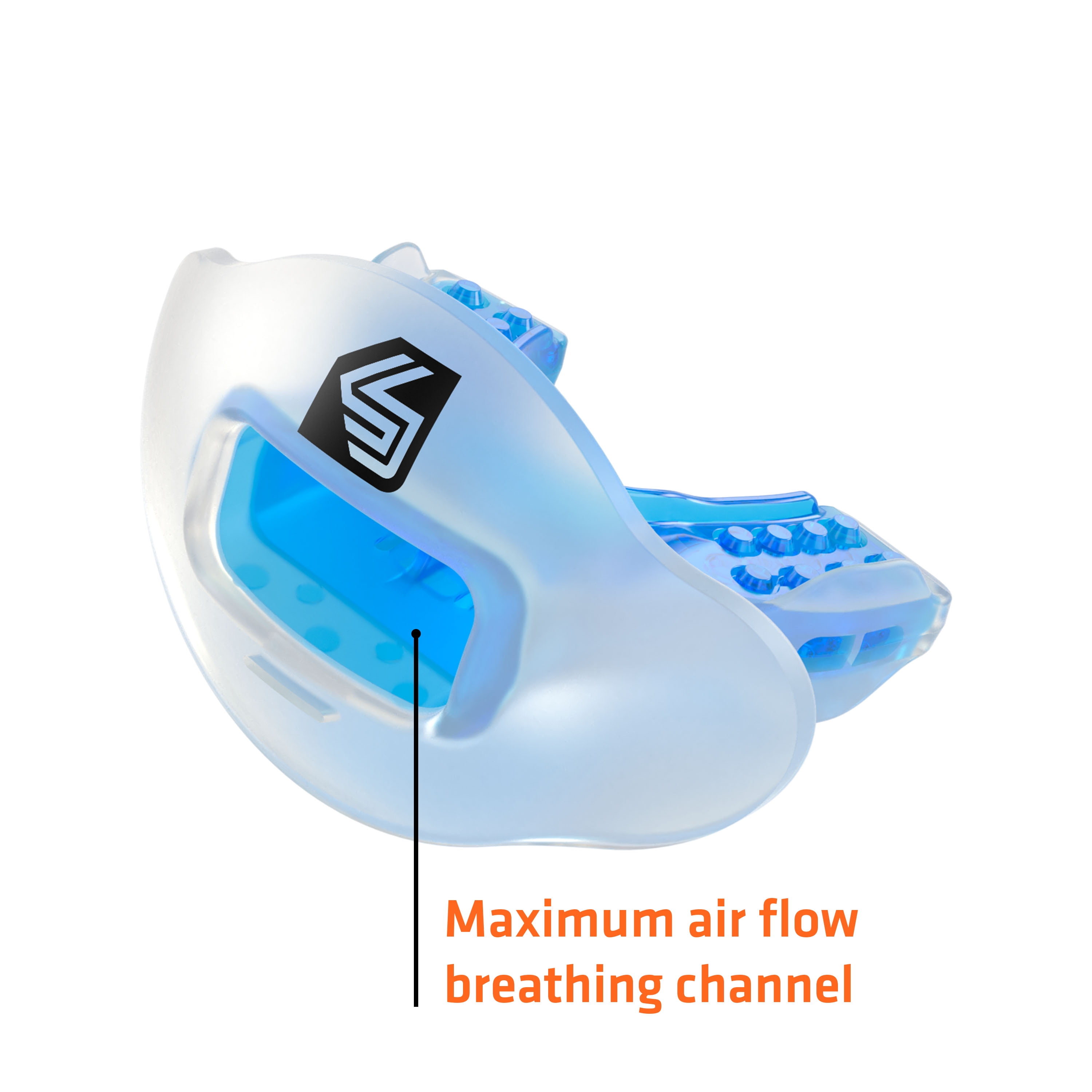 (2 pack) Shock Doctor, Max Air Flow Lip Guard, Adult, Translucent Blue