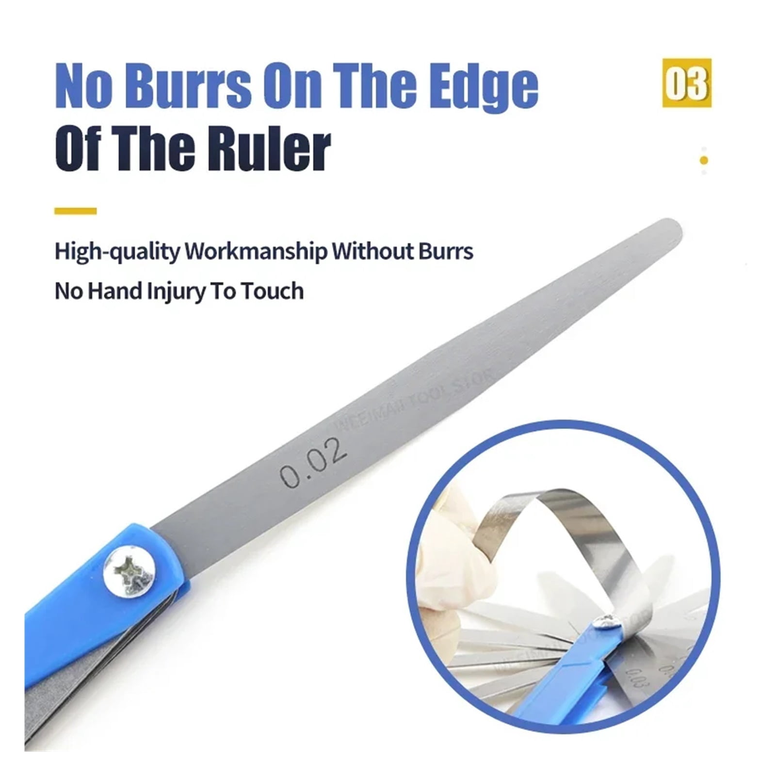150A17 Feeler Gauge Metric Probes For Gap Sheet Gauge Blades Measurment Tools Gauge Set Leaf Filler Thickness ,Corrosion-Resistant