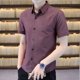 thumbnail image 3 of Camisa y blusa para hombre con bolsillo, manga corta, cuello alto, elegante, estética, estilo coreano, ropa informal asiática de alta calidad, 3 of 5