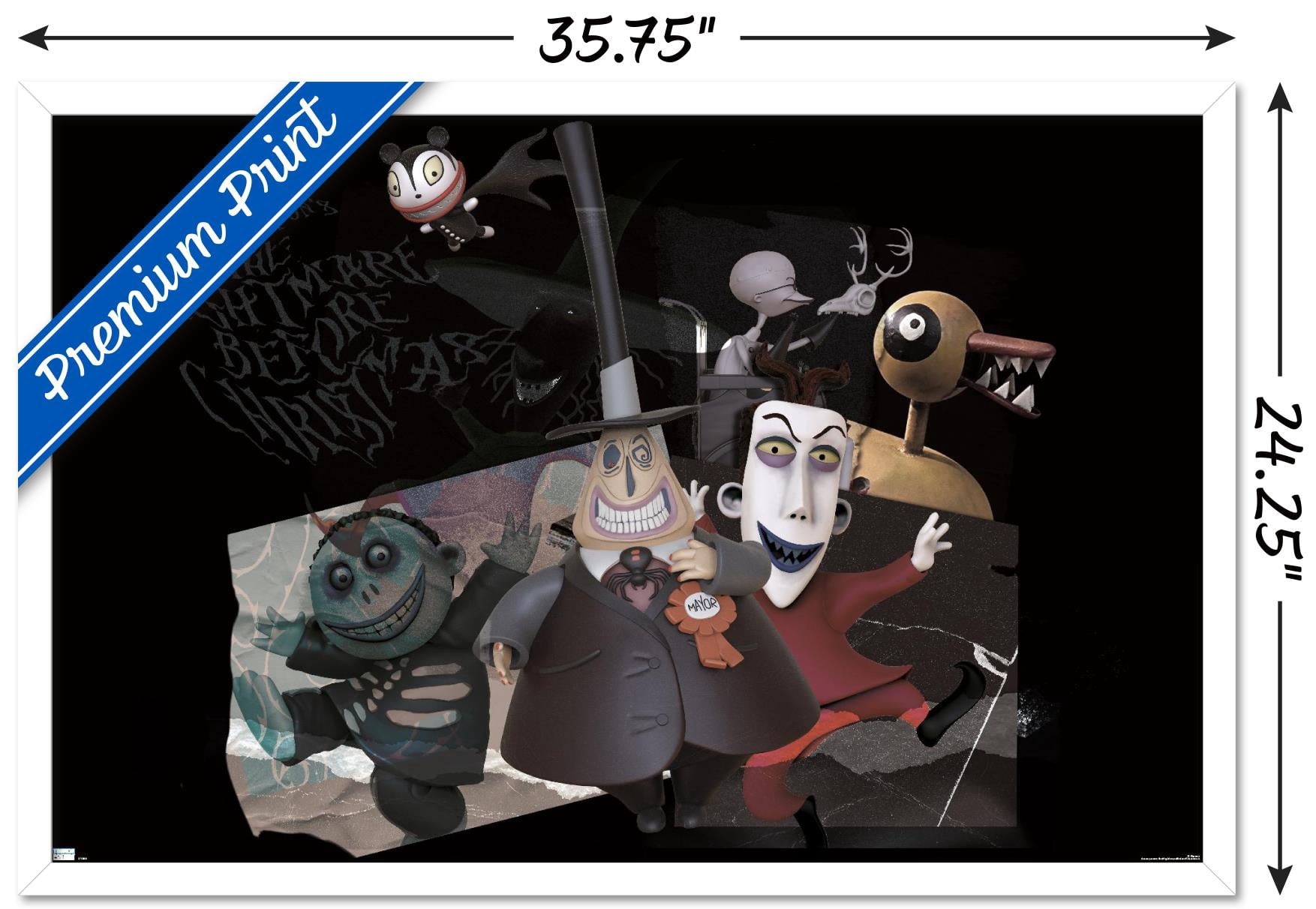 Disney Tim Burton's The Nightmare Before Christmas - Distorted Group Wall Poster, 22.375" x 34" Framed
