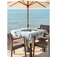 thumbnail image 3 of Outdoor Tablecloth with Umbrella Hole for Patio/Picnic/Party/Camping, Country Star Blue Waterproof Table Cloth Square Cover Washable, Farmhouse Vintage Branches Wooden (54"x 54"), 3 of 8