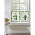 thumbnail image 4 of St. Patrick's Day 2 Panel Kitchen Curtains for Small Windows, Green Lucky Shamrock Watering Can Wood Gray Bathroom Tier Curtain, Short Window Treatment for Bedroom/Living Room 55"x24", 4 of 6