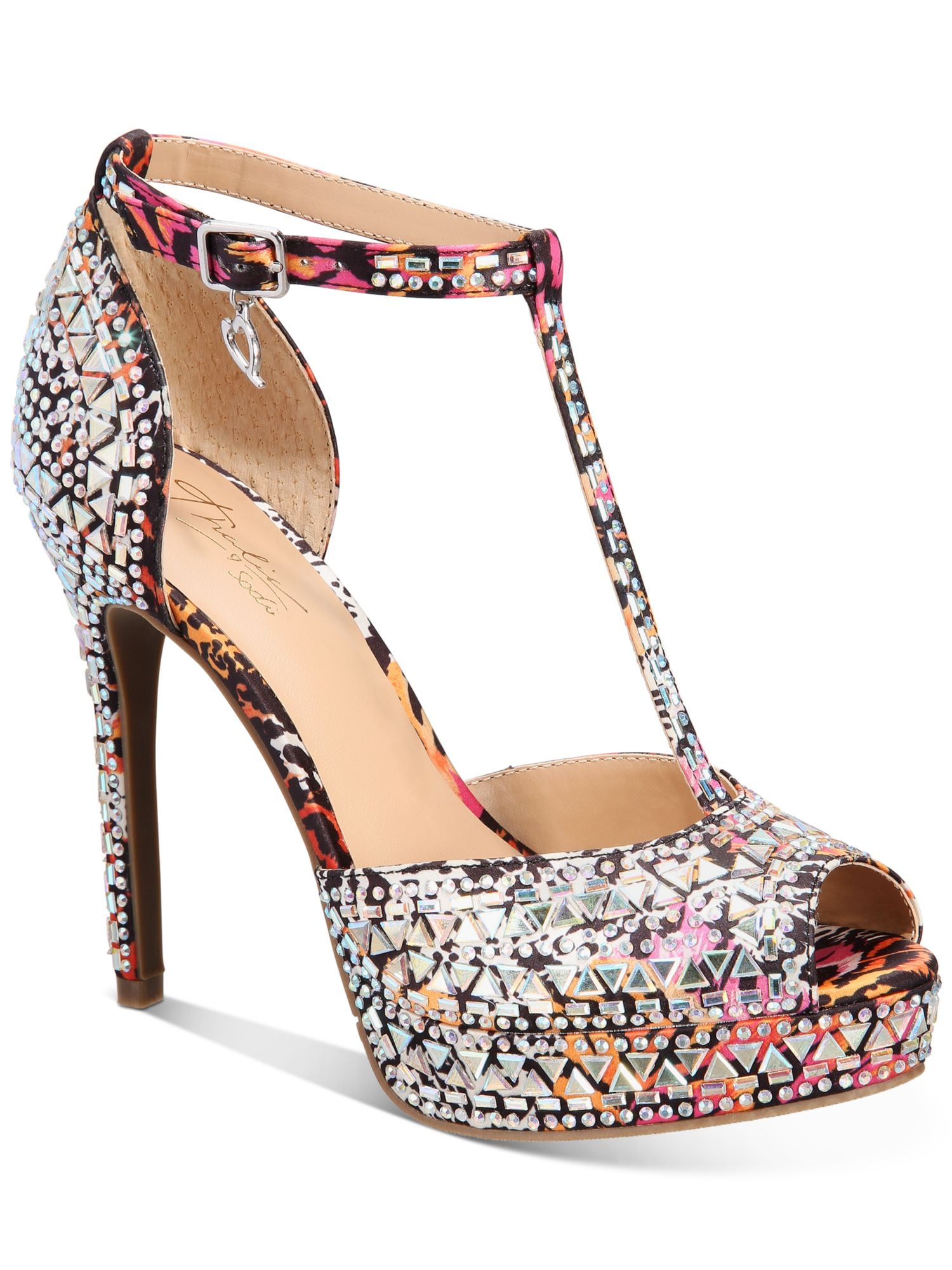 THALIA SODI Womens Black Tiger Hidden 1" Platform Ankle Strap Dorsay