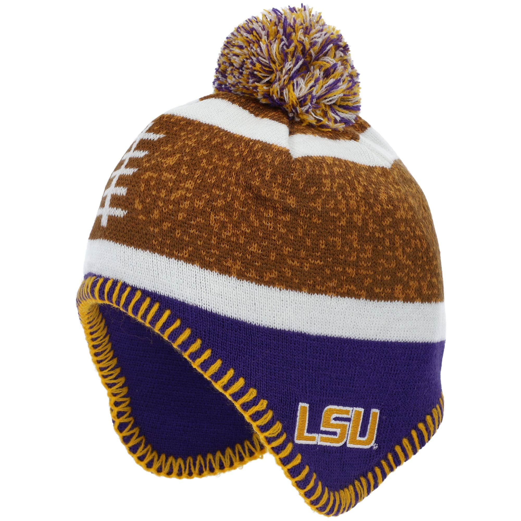 LSU Tigers Youth Football Head Knit Hat 