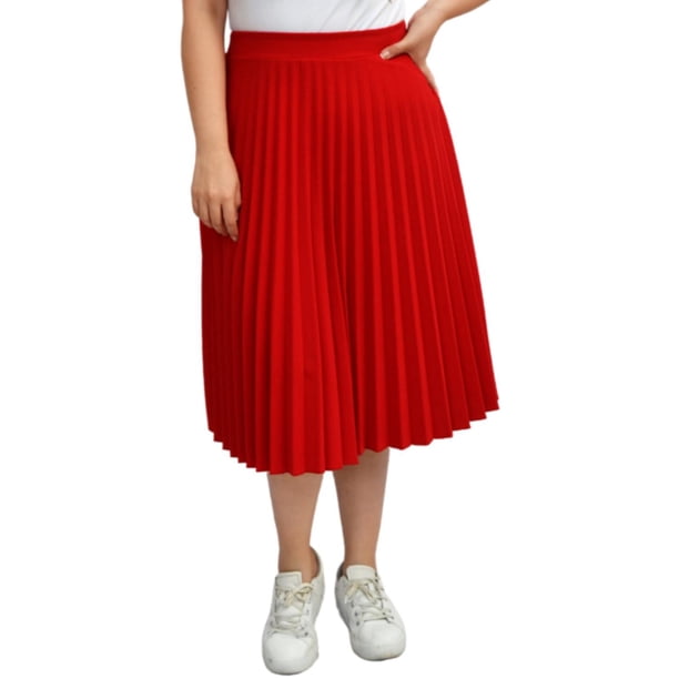 Falda plisada Roman Fashion talla extra, 715 (Rojo) rojo 42 Roman Fashion F-ELY-715-ROJO