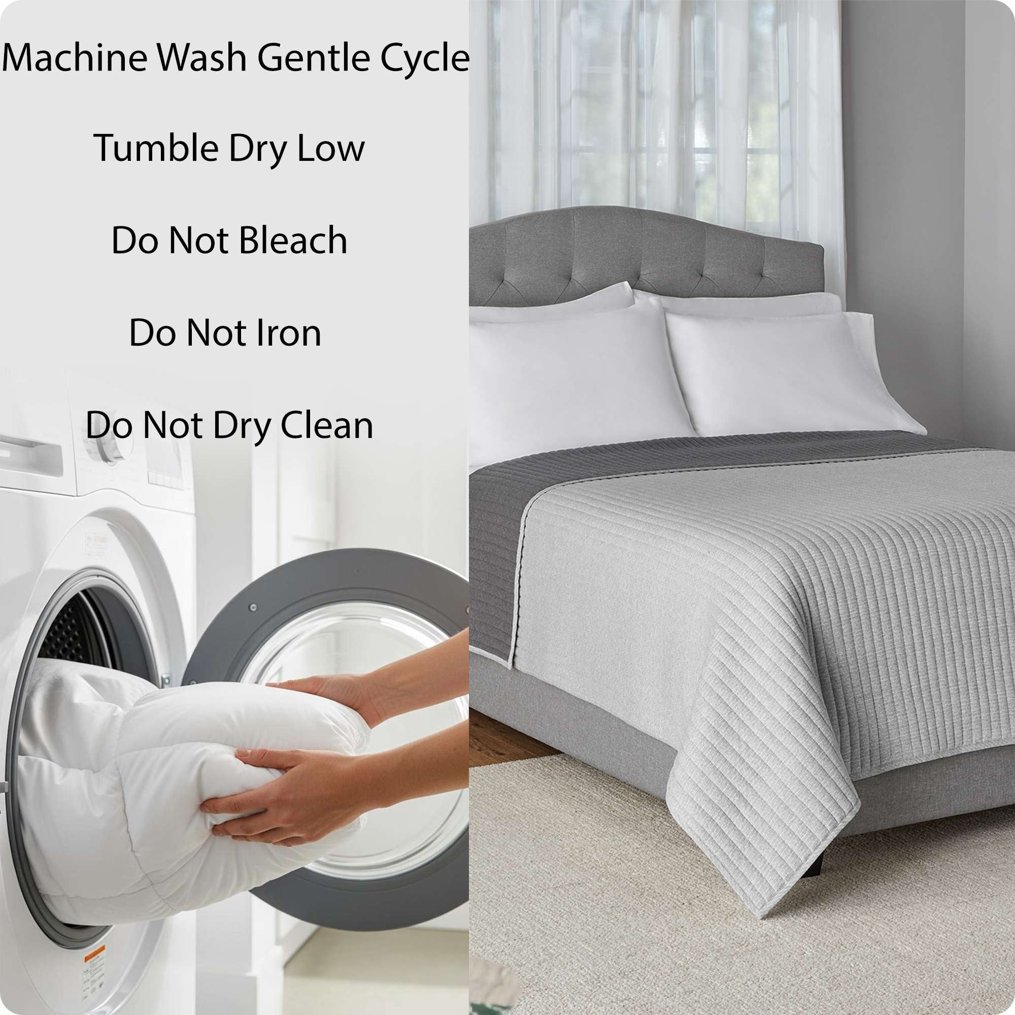 Mainstays Cotton-Rich T-Shirt Soft Jersey Quilt, King, Reversible,Gray