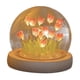 thumbnail image 1 of Lámpara de noche con tulipanes hecha a mano, lámpara con tulipanes con cubierta de vidrio, luz ambiental, 1 of 5