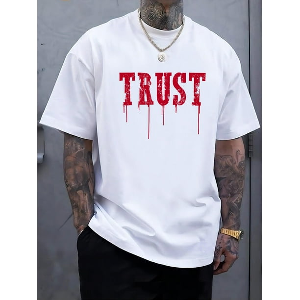 TRUST Graphic Tee - Soft Breathable Comfy Short Sleeve Casual Summer T-Shirt for Men - Relaxed Fit, Quick Drying, Moisture Wicking, Lightweight, Easy Care Tee For Adult, Men, Women, Teen, Teenager, A