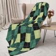 thumbnail image 3 of Sikiie Green Squares Cozy Flannel Fleece Throw Blanket: Lightweight & Thick for All Seasons - Perfect for Women, Men, & Kids"50"x40", 3 of 6