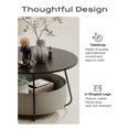 thumbnail image 3 of Manora Round Basket Coffee Table, Small Center Table for Living Room Home Office, Black & Brown, 3 of 8
