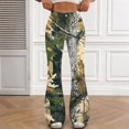 thumbnail image 6 of Grblisyd Girls Camo Pants Flare Leg Kids Camo Maple Leaf Print Pants School Uniform Slacks Preppy Clothes With Button and Pockets, 6 of 6