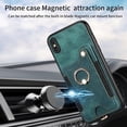thumbnail image 5 of SaniMore for iPhone X/XS Wallet Case, [RFID Blocking] Elastic Card Slot Vehicle Magnetic PU Leather Ring Holder & Lanyard Stand Money Pocket Protective Cover for iPhone X/XS, Green, 5 of 15