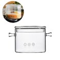 thumbnail image 2 of EeaseMX Olla de vidrio resistente al calor para sopa, olla transparente para estofado, olla para fideos instantáneos, cuencos para fideos, para cocina casera y restaurante (tapa plana de 1 l), 2 of 7
