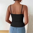 thumbnail image 5 of QASIEATN Women's Solid Color V Neck Tank Tops with Built in Bra Casual Camisole Summer Clothing Vest for Women, 5 of 6
