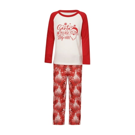 

LisenraIn Family Christmas Matching Pajamas Letter Print Pyjama Trousers