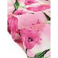 thumbnail image 5 of Agnes Orinda Women's Plus Size Pleated V Neck 3/4 Sleeves Floral Blouse 2X Dark Pink, 5 of 6