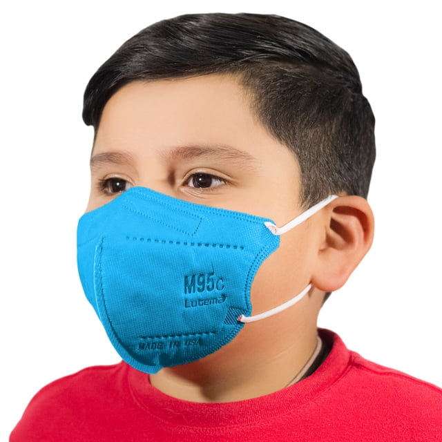 Cubrebocas desechable con 5 capas de proteccion para Niños 5 piezas Azul Zafiro Lutema M95C
