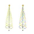 thumbnail image 4 of Espiral solar espiral Árbol de Navidad LED Luz Al aire libre Patio trasero Pathway Automático Lámpara a prueba de viento Decoración para el hogar Suministros de iluminación Luz colorida Eigraketly HA009766-01B, 4 of 6
