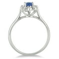 thumbnail image 2 of SZUL Women's 6x4MM Sapphire and Diamond Flower Ring in 10K White Gold, 2 of 5