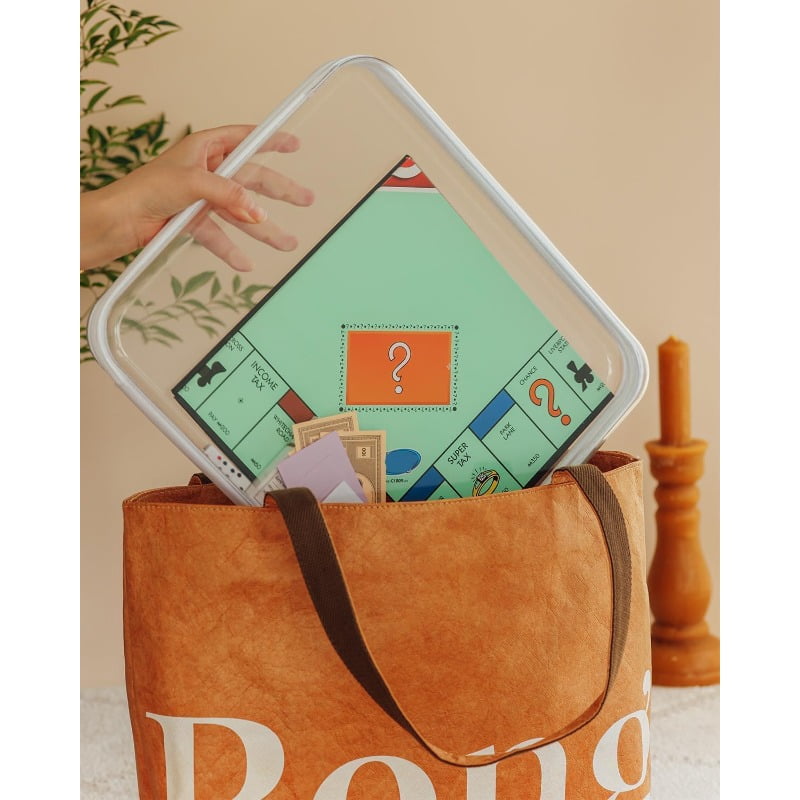 3 Transparent Hard Shell Storage Boxes with Zipper Closure-durable Plastic Board Game Finishing Box, Suitable for Games, Puzzles, Magazines,