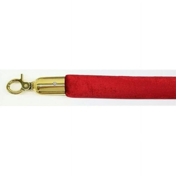 96 in. Velour Rope with Gold Closable Hook - Burgundy
