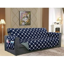 Reversible Furniture Protector For Pet Dog Children, Navy Blue Love Seat
