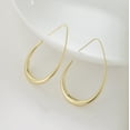 thumbnail image 3 of Lightweight Teardrop Hoop Earrings for Women - 14k Gold/White Gold Plated Large Oval Pull Through Hoop Earrings High Polished Statement Jewelry Gift for Women, 3 of 5