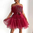 thumbnail image 1 of Vestido de tul para mujer, vestido corto sin mangas, vestido de fiesta de princesa de malla sólida sin mangas_y A, 1 of 4