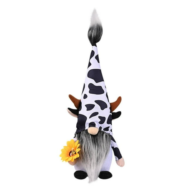 Muñeca decorativa HUOGUO Bee Festival sin rostro con forma de gnomo con forma de vaca