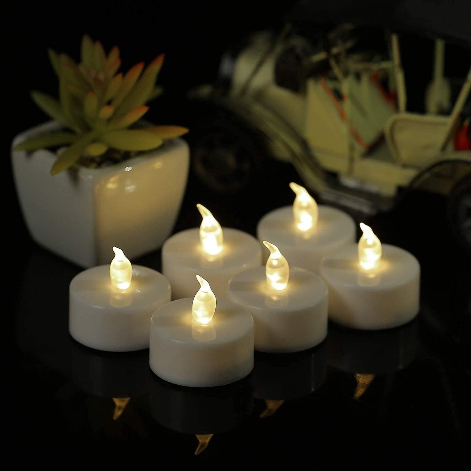 12 Pcs LED Tea Light Candles with Remote Control,Flickering Flameless Candle,Long Lasting 400+Hours,Battery Operated,with Timer for Home Decoration Seasonal &Festival Celebration(Warm white)