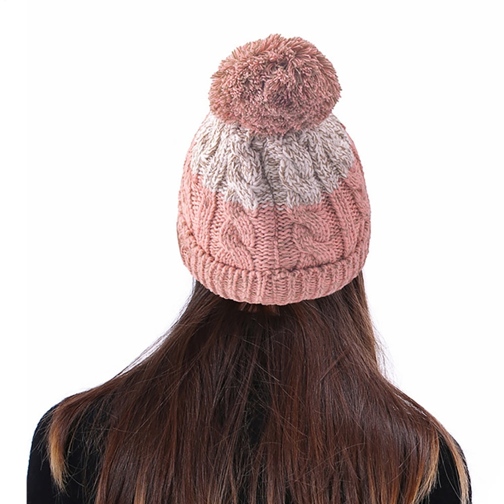 Wireless Beanie Hat Headphones | Music Winter | Knit Stereo Headphone Cap Women Soft Hat with Pompon | for Skiing