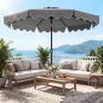 thumbnail image 4 of Costway Parasol de Patio 9 Pi avec Sacs de Sable à Base Lestée, Inclinaison à Bouton-Poussoir, Manivelle, Nervures Robustes, Gris, 4 of 10