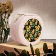 thumbnail image 6 of Fuzoiu Sunflowers And Bird Print Portable Jewelry Box,Round Mini Leather Travel Jewelry Case,Small Travel Jewelry Organizer,Jewelry Holder for Ring Necklace Earring for Women Girls-Pink, 6 of 7