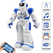 Sikaye RC Robot for Kids Intelligent Programmable Robot with Infrared Controller Toys, Dancing, Singing, Led Eyes, Gesture Sensing Robot Kit, Blue