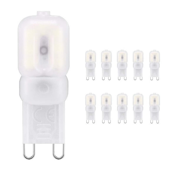 G9 LED Light Bulbs 10 Pack G9 Base 3 Watts Cool White 110V Dimmable Frosted Lens Light Lamps for Indoor Chandelier Ceiling,Equivalent to 25W Halogen