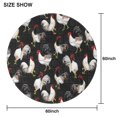 thumbnail image 6 of Black Chicken Rooster Pattern Round Tablecloth 60"x60",Wrinkle Wipeable Table Cloth for Kitchen Dining Room Picnic Patio Party, 6 of 6