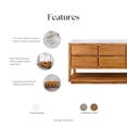 thumbnail image 4 of Water Creation Oakman 72 In. Double Sink Carrara White Marble Countertop Bath Vanity, 4 of 12