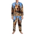 thumbnail image 3 of Sikiie Close-Up Curious Squirrel Mens Pajama Set, Soft Warm Long Sleeve Sleepwear, Cozy Button-Down Pjs for Men-X-Large, 3 of 7