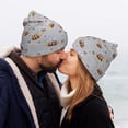 thumbnail image 5 of Lsque Bee Pattern Knitted Beanie, Unisex Winter Hat, Knit Hat Winter Beanies Thick Fisherman Beanies Cuffed Plain Skull Caps, 5 of 6